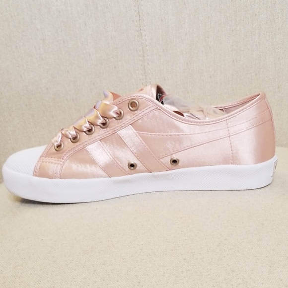 Gola Satin Coaster Sneakers in Blush Pink/White - Picture 4 of 9